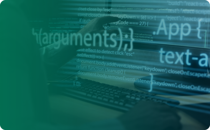 Imagen de fondo con código y teclado
